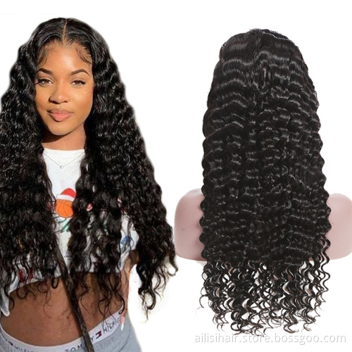 10A 180%  HD Lace Wig Raw Hair Wholesale Vendor Lace Frontal Human Hair Wigs For Black Women  HD Lace Front Curly Wigs